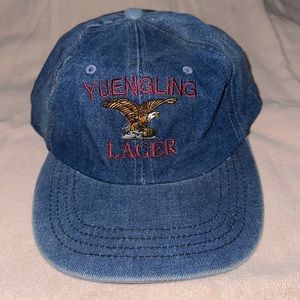 Vintage denim yuengling lager snap back hat